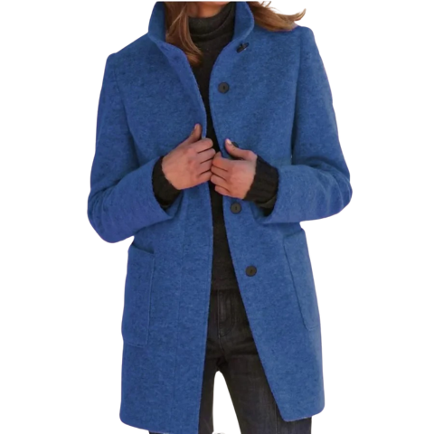 Manteau hivernal douillet à boutons pour femme