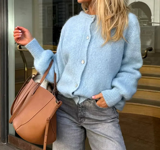 Gilet Femme Chaleureux - Cardigan Douillet Hiver en Laine Molletonnée - LuxeStyle