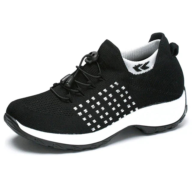 Chaussures running féminines bleues à lacets