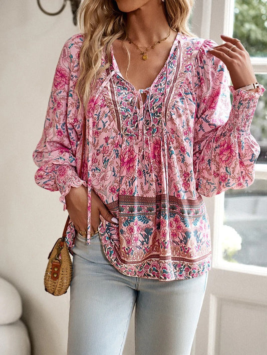 Blouse Été Fleuri pour Femme Manches Courtes - LuxeStyle