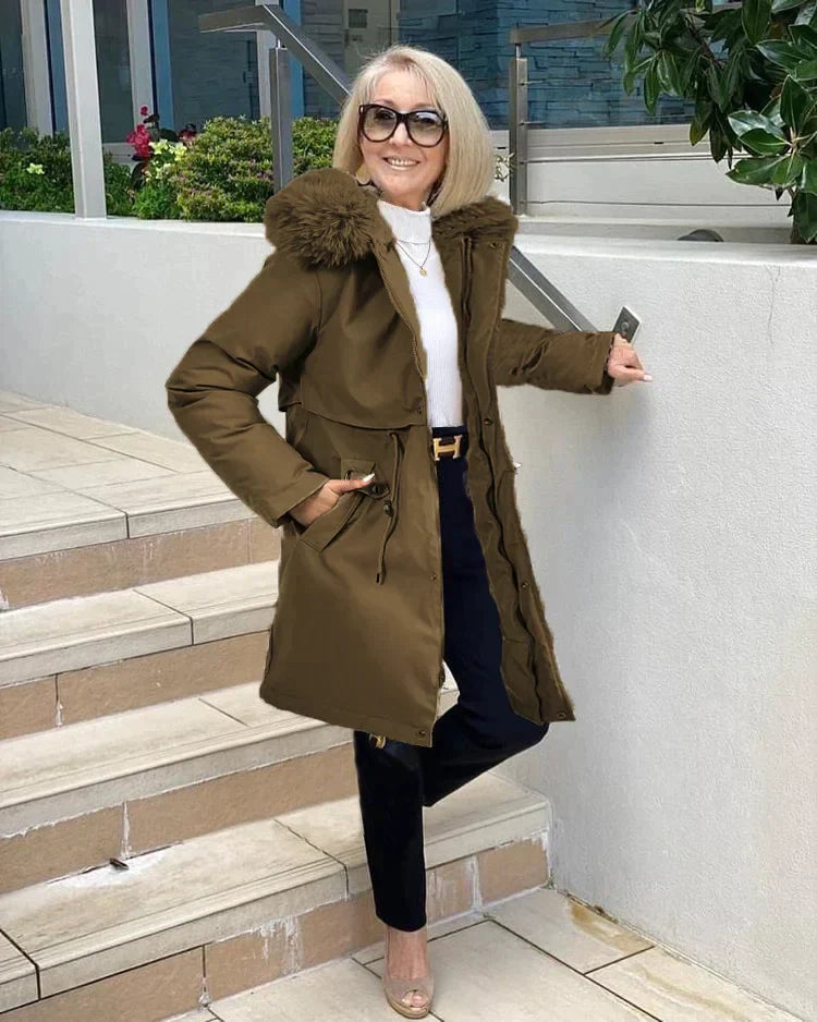 Manteau Élégant Hiver pour Femme avec Ceinture