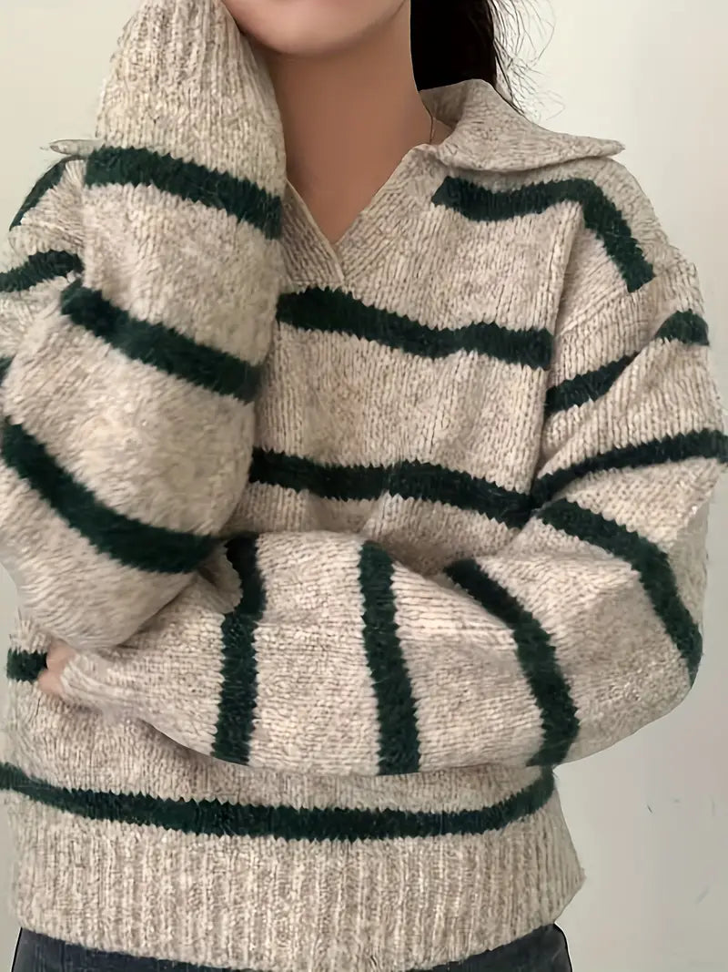 Pull Rayé Féminin Classique Pour Femme
