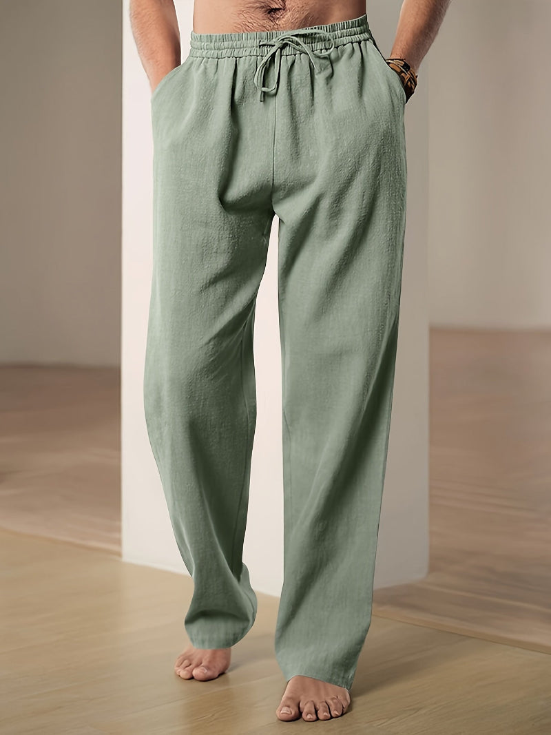 Pantalon Casual Élastique Homme avec Cordon de Serrage pour Voyage et Loisirs