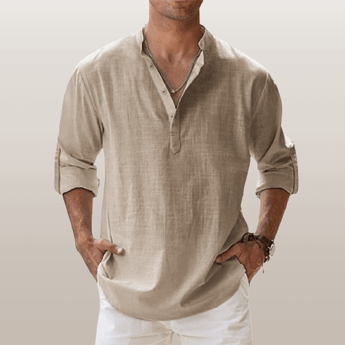 Chemise Homme Marine Manches Longues Détendue