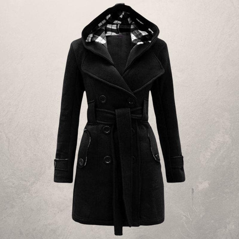 Parka Femme Élégant avec Capuche et Ceinture