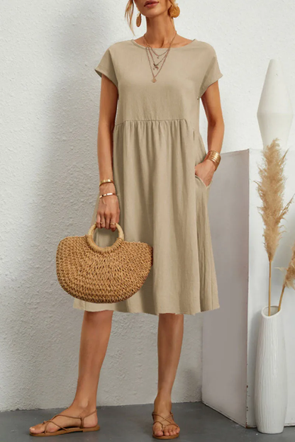 Melanique™ – Robe Décontractée Femme Élégante avec Détails Patchwork