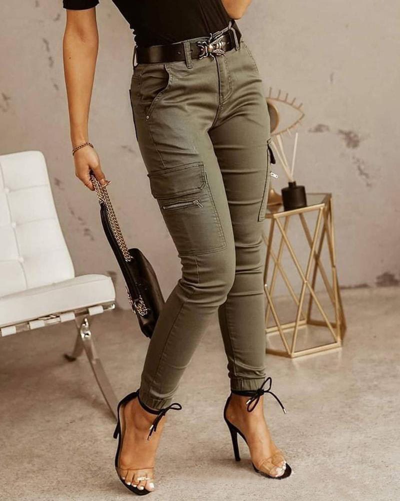 Joséphine™ – Pantalon Cargo Femme Mi-Haut Confortable et Polyvalent