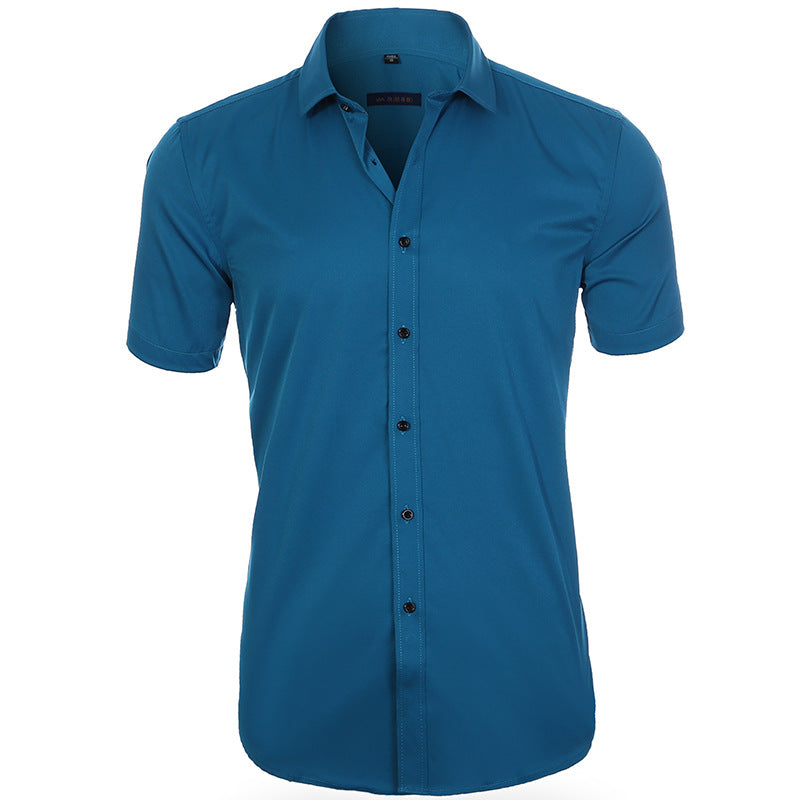 Chemise Homme Décontractée Manches Courtes Marine - LuxeStyle