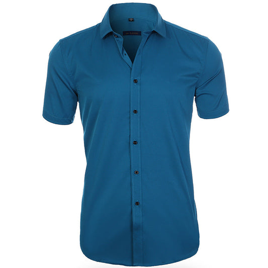 Chemise Homme Décontractée Manches Courtes Marine - LuxeStyle