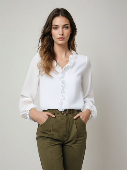 Chemisier Élégant Manches Longues pour Femme