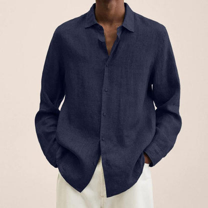 Chemise Homme Lin Fraîche Manches Longues