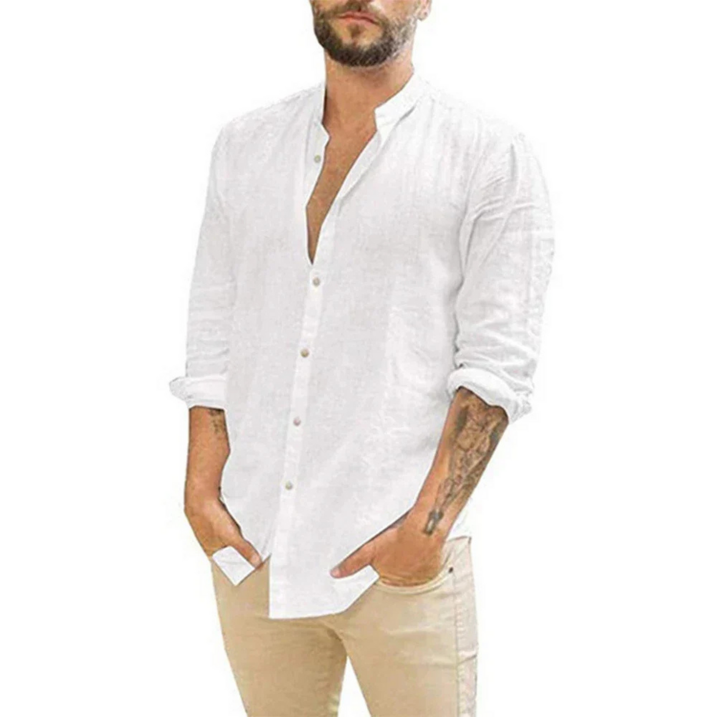 Chemise Relaxe Classique à Manches Longues