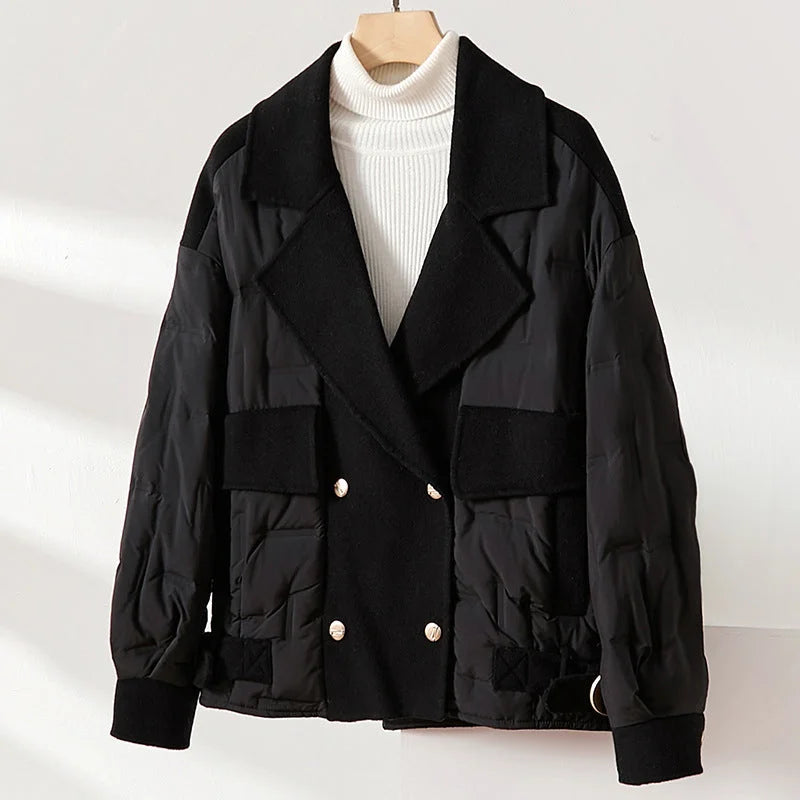 Veste Douillette Brodée pour Femme Automne Hiver