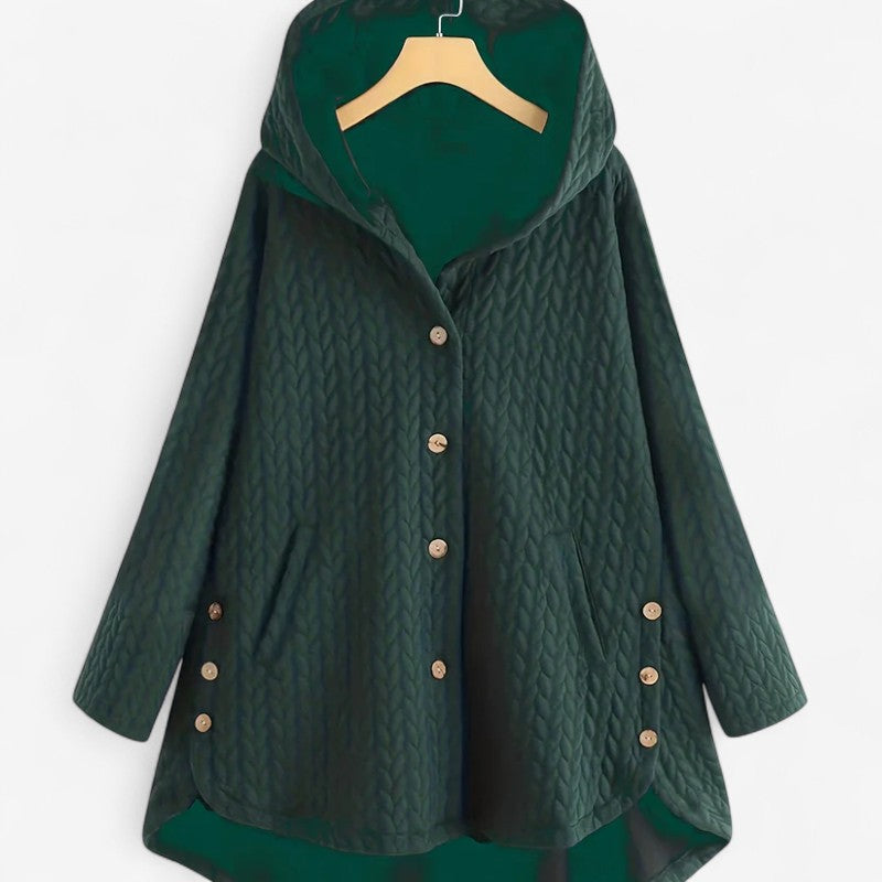 Veste mi-longue décontractée avec capuche et poches pratiques