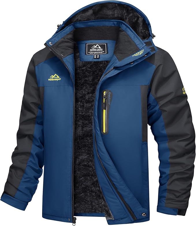 Blouson Hiver Étanche Rouge Homme