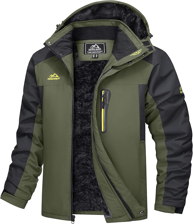 Blouson Hiver Étanche Rouge Homme