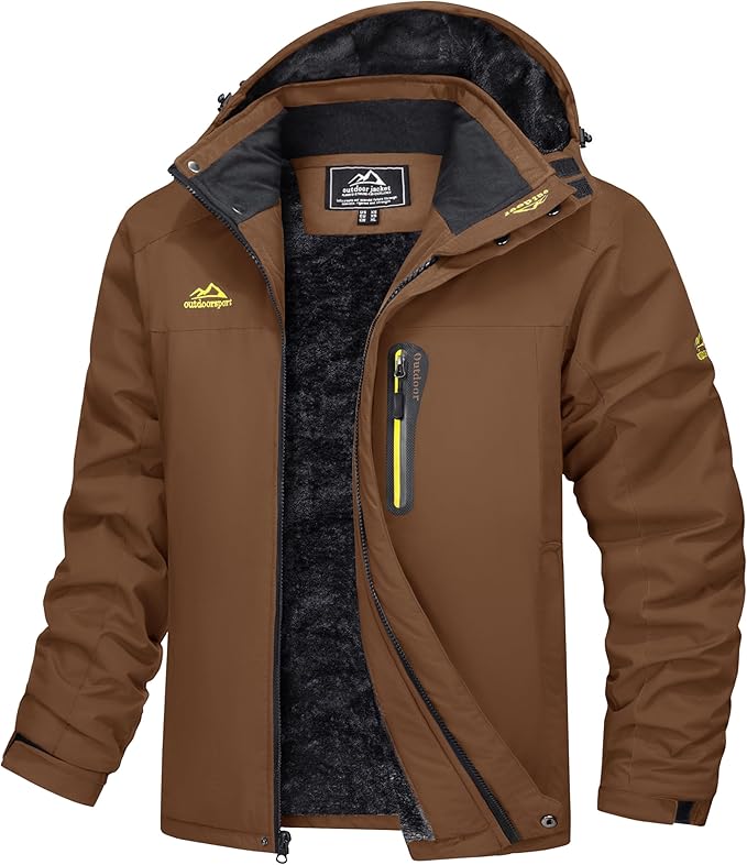 Blouson Hiver Étanche Rouge Homme