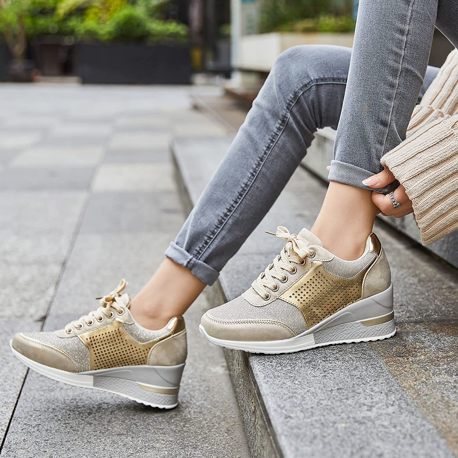 Baskets Féminines Luxe à Talon Haut - LuxeStyle