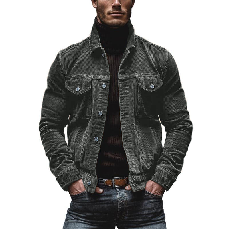 Veste Homme en Velours Cachemire - Style Rétro avec Poches Pratiques