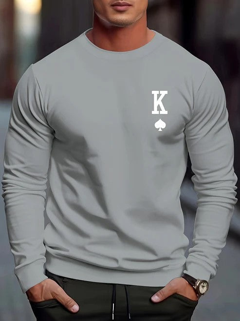 Sweat à Carreaux Élégant pour Homme avec Manches Longues