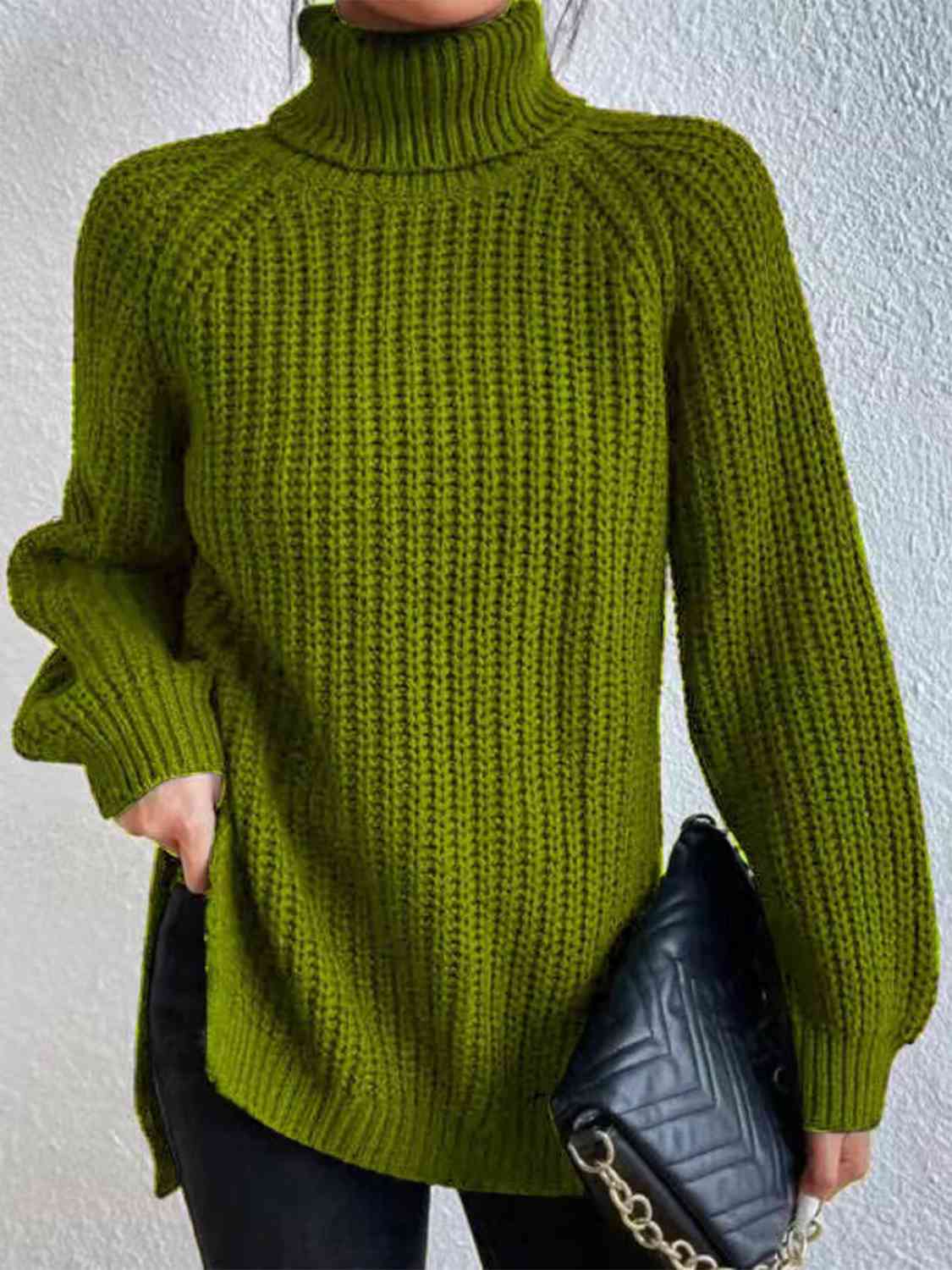 Pull Femme Élégant Col Roulé pour Hiver