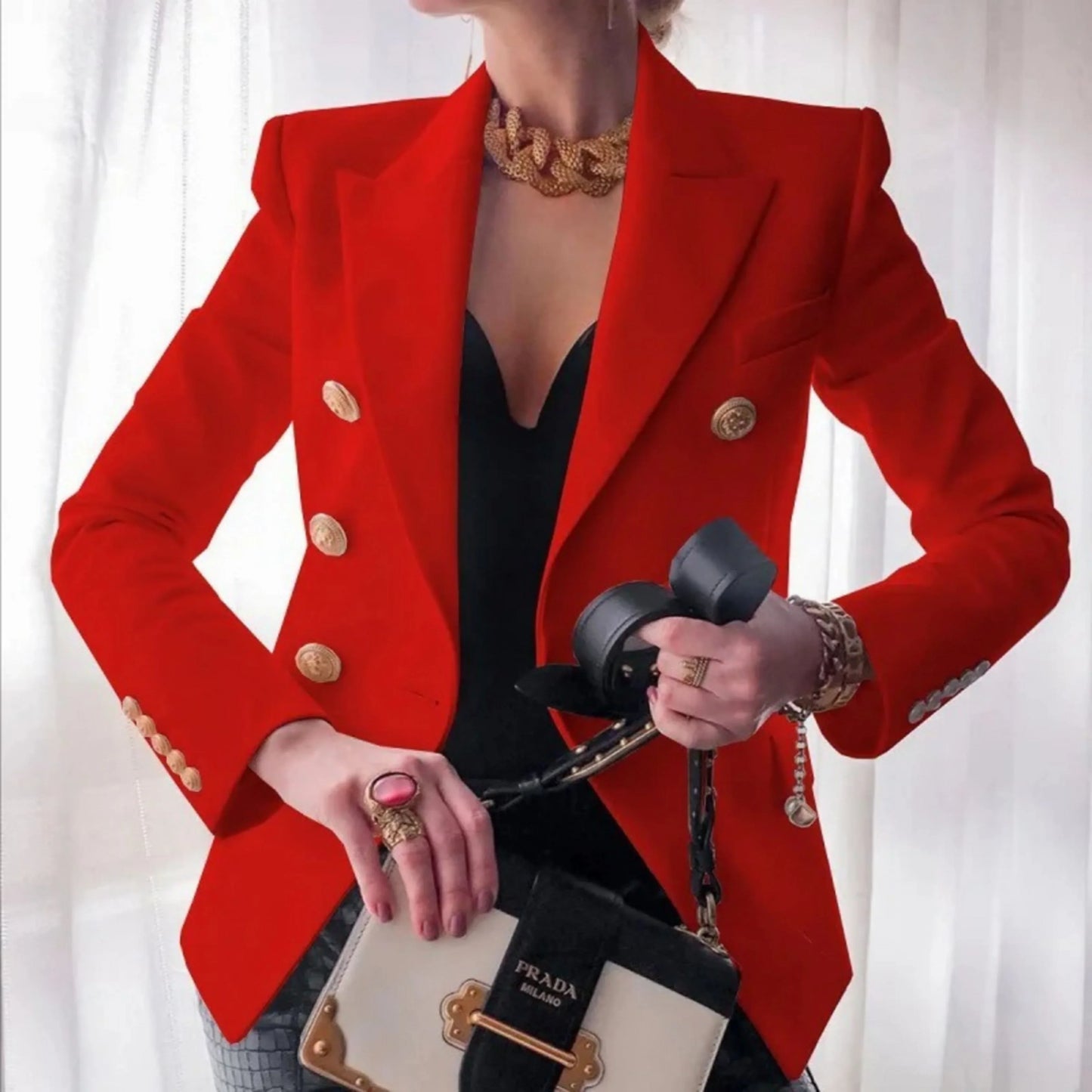 Veste Femme Élégante à Boutons Luxe