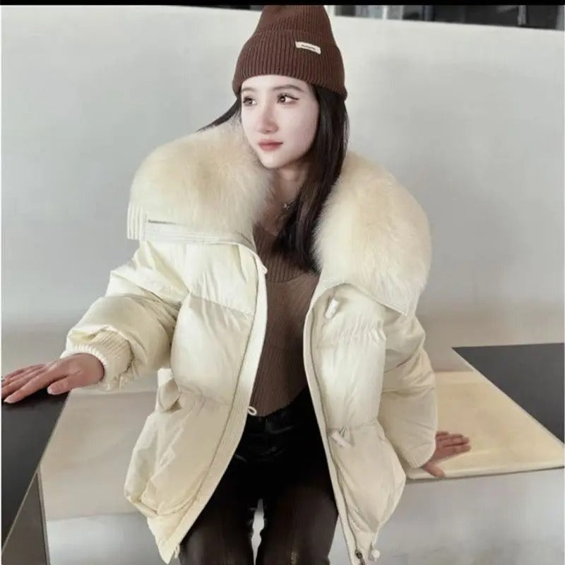 Doudoune Longue Femme Imitation Fourrure Hiver