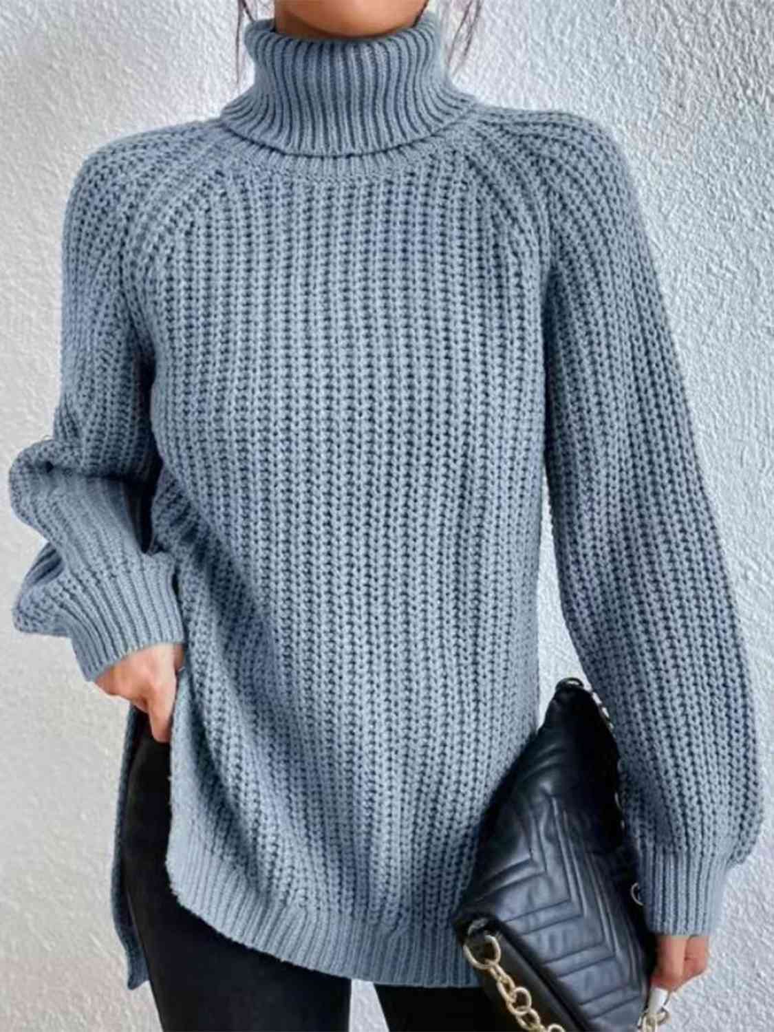 Pull Femme Élégant Col Roulé pour Hiver