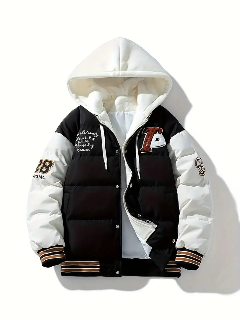 Veste Hiver Étanche avec Capuche et Fermeture Éclair pour Homme