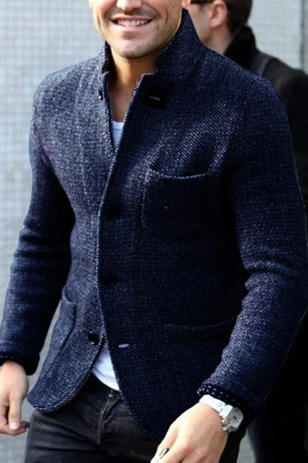 Cardigan Homme Élégant en Laine Fine au Style Vintage