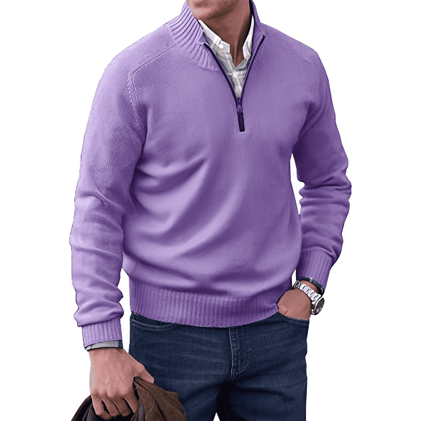 Pull Cachemire Homme Élégant – Col Montant et Respirant