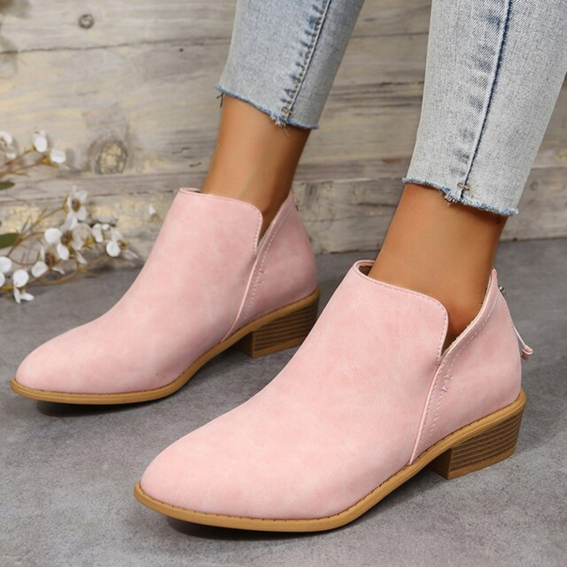 Bottines Femmes Talon Plat Elegant - luxestyle