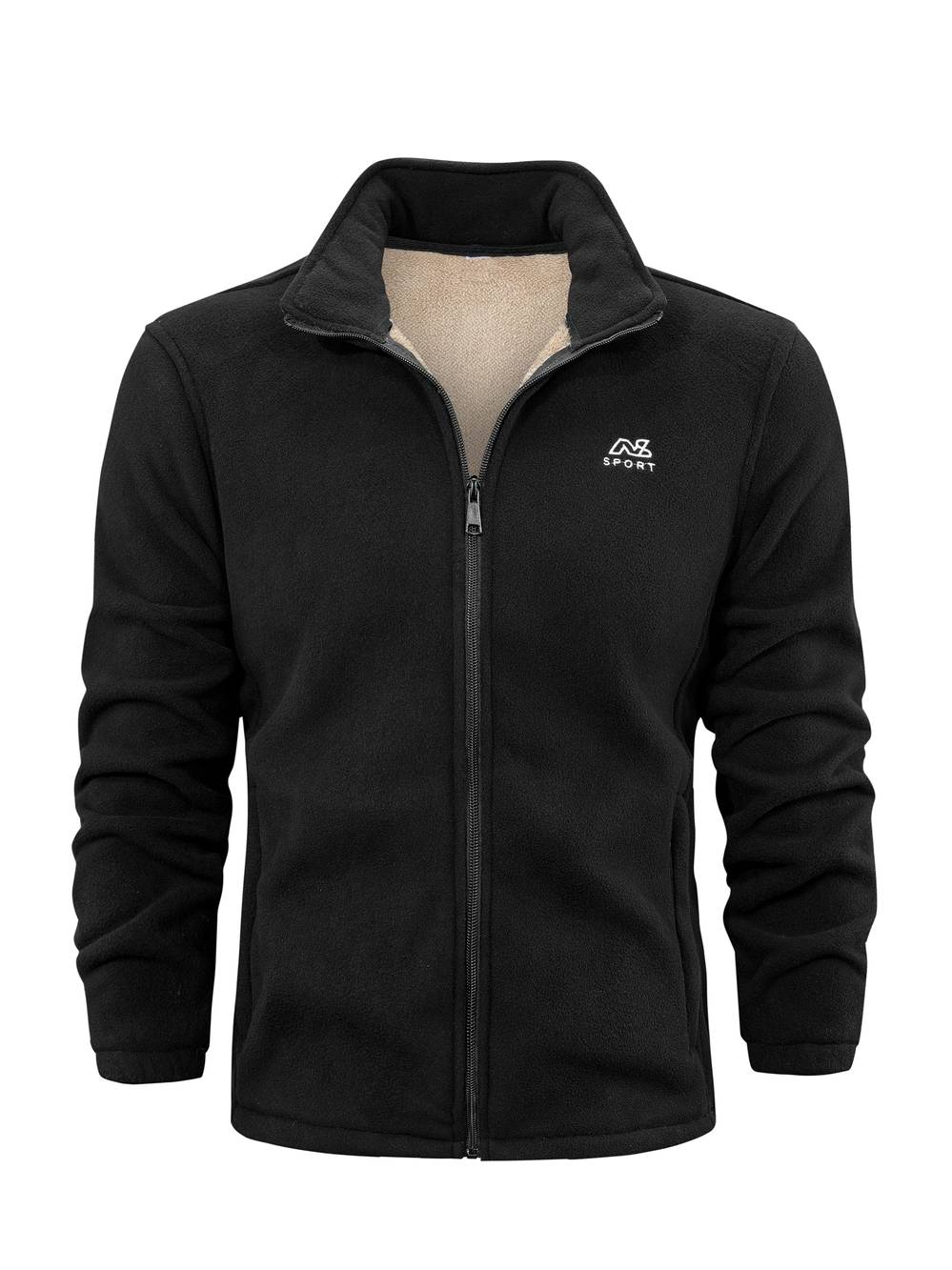 Veste Fleece Doublée Sherpa Élégante – Blouson Chaud Hiver avec Col Montant & Fermeture Éclair
