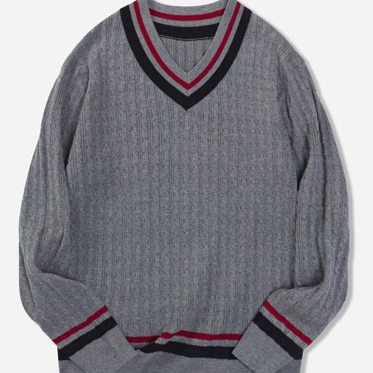 Pull Homme Col V Original et Texture Jacquard - LuxeStyle