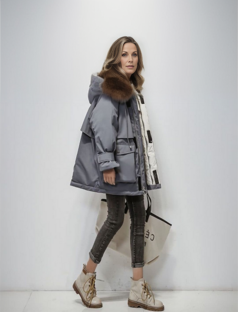 Doudoune Femme Hiver Chaud avec Capuche et Manches Longues