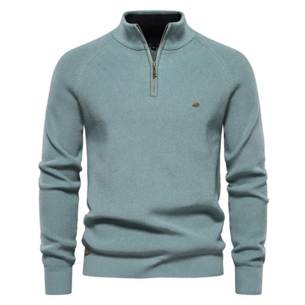 Pull-over homme noir sportif à fermeture éclair
