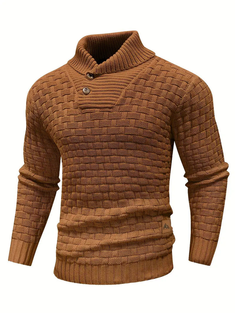 Pull en tricot torsadé marine pour homme élégant