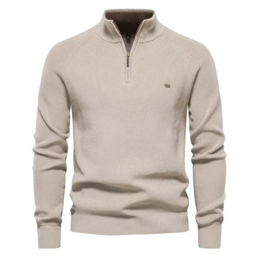 Pull-over homme noir sportif à fermeture éclair