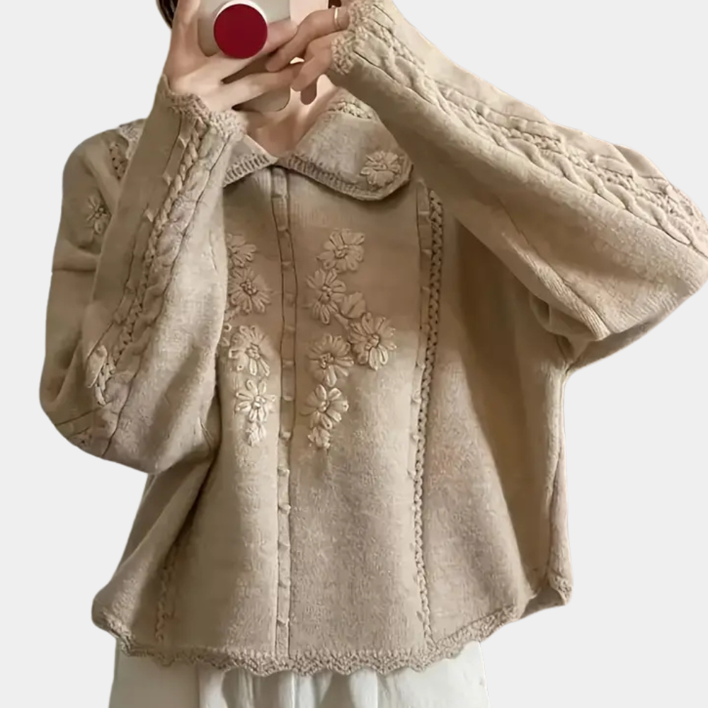 AZLYNN - Pull Floral Élégant pour Femmes