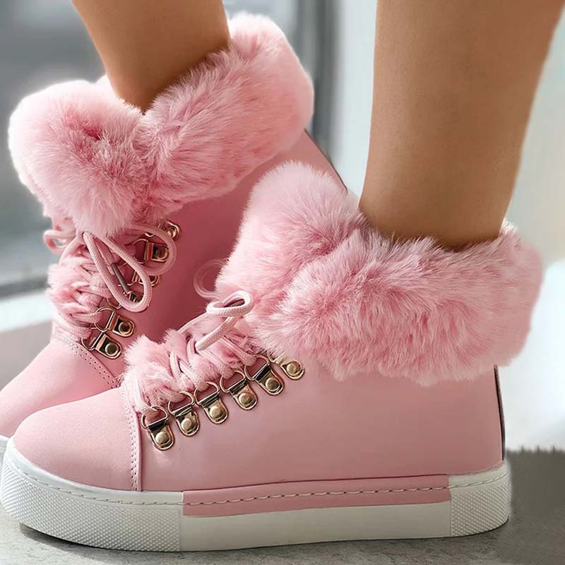 Bottines Fourrées Élégantes pour Femme - Chaussures Hiver Chaudes