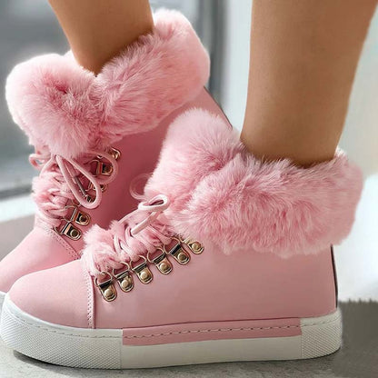 Bottines Fourrées Élégantes pour Femme - Chaussures Hiver Chaudes