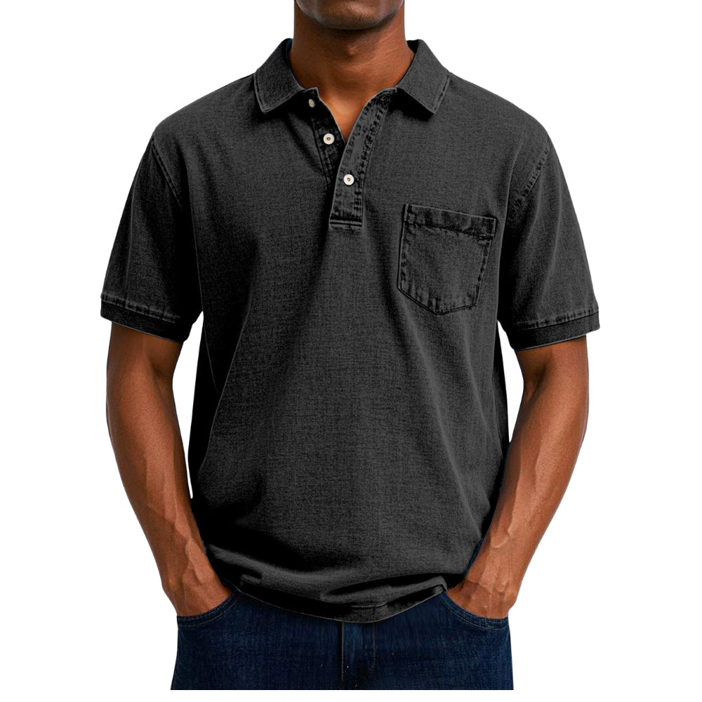 Chemise Homme Été à Manches Courtes avec Poche et Boutons