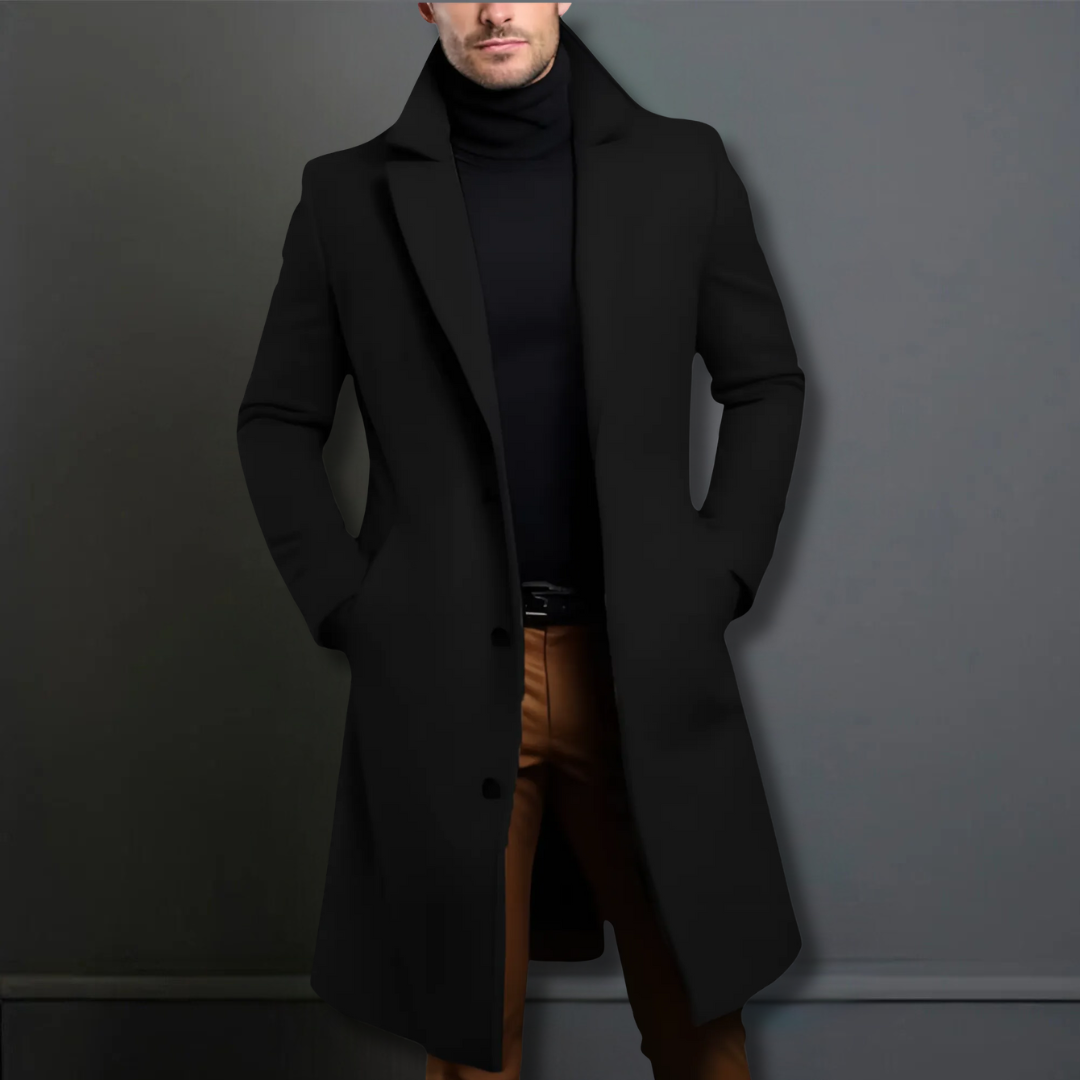 Manteau Homme Élégant en Laine Beige Boutonné