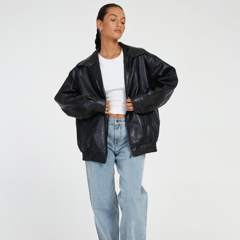 Veste femme tendance à manches longues avec poche zippée - LuxeStyle