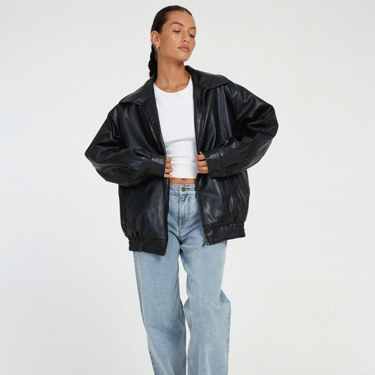 Veste femme tendance à manches longues avec poche zippée - LuxeStyle