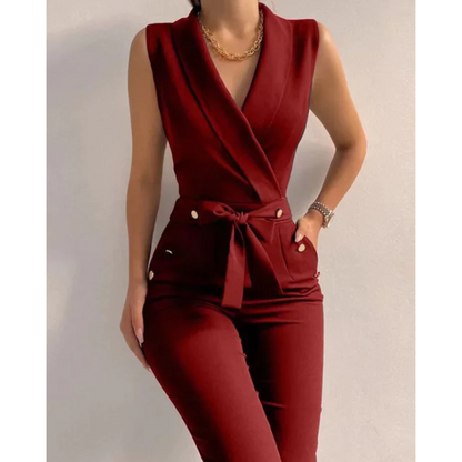 Avenora™ – Combinaison Femme Chic Sans Manches Élégante