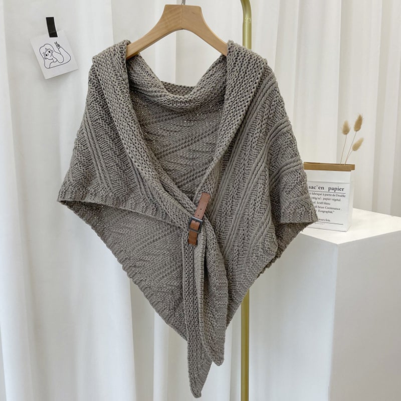 Écharpe Tricotée Brun Femme Hiver