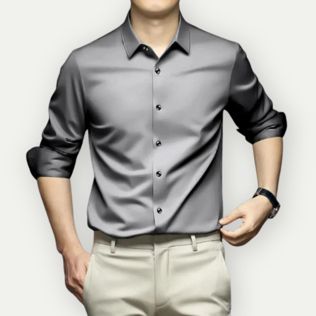 Chemise Slim Fit Col Montant Élégant