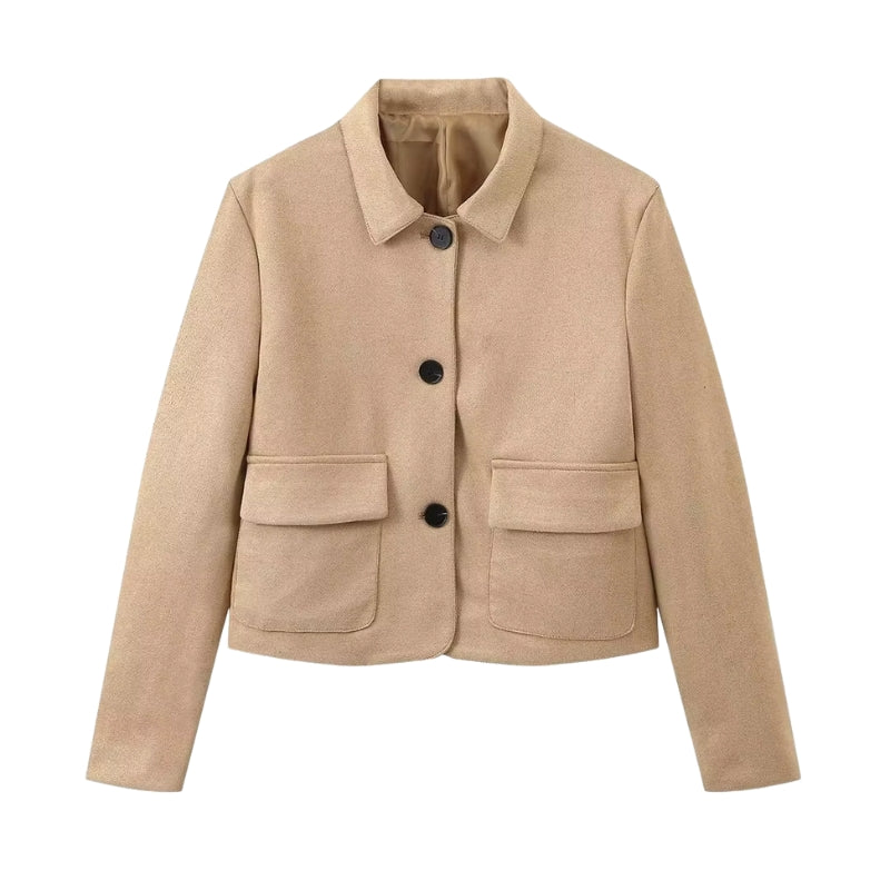 Veste Femme Hiver à Manches Longues avec Poches - LuxeStyle
