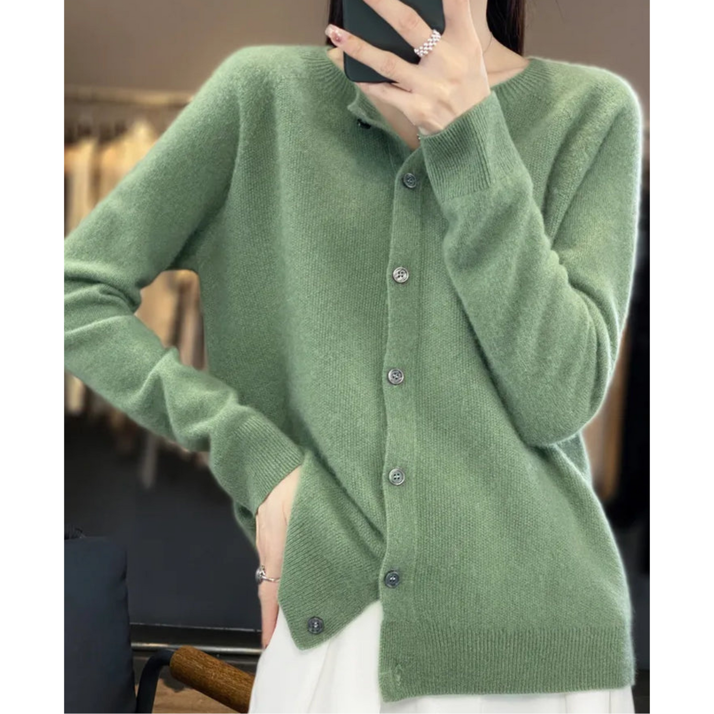 Cardigan Femme Chic – Gilet en Laine Mérinos Douce & Cachemire Confortable